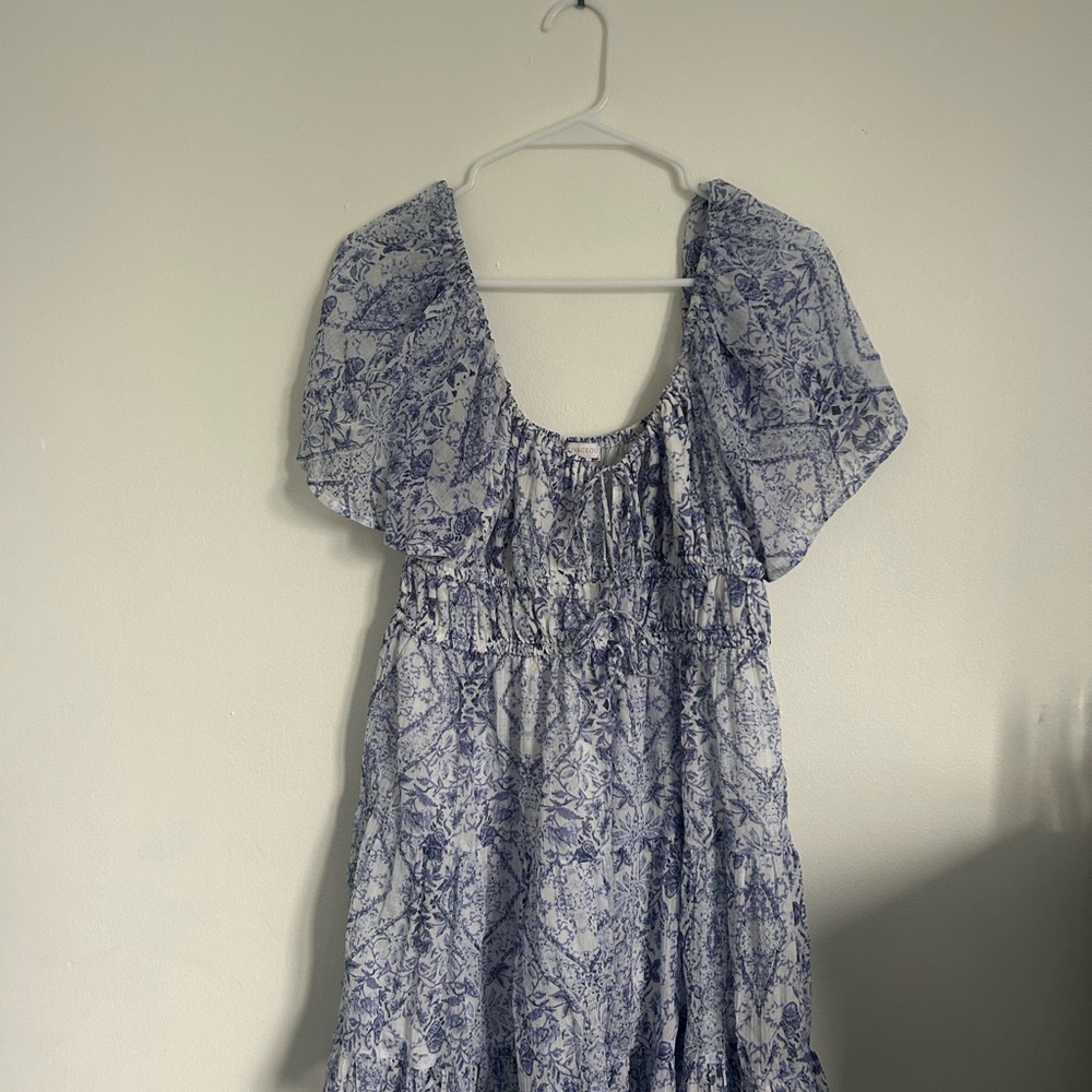 Floral Blue Women's Dress